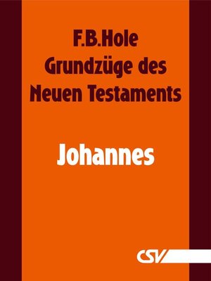 cover image of Grundzüge des Neuen Testaments--Johannes